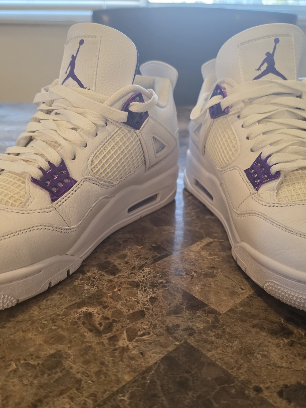 Nike Air Jordan 4 Retro - White with Purple Metalic